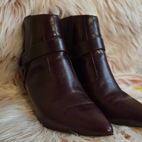 Vince Camuto Brown Ankle Boots with Buckle Straps - Picture 13 of 16